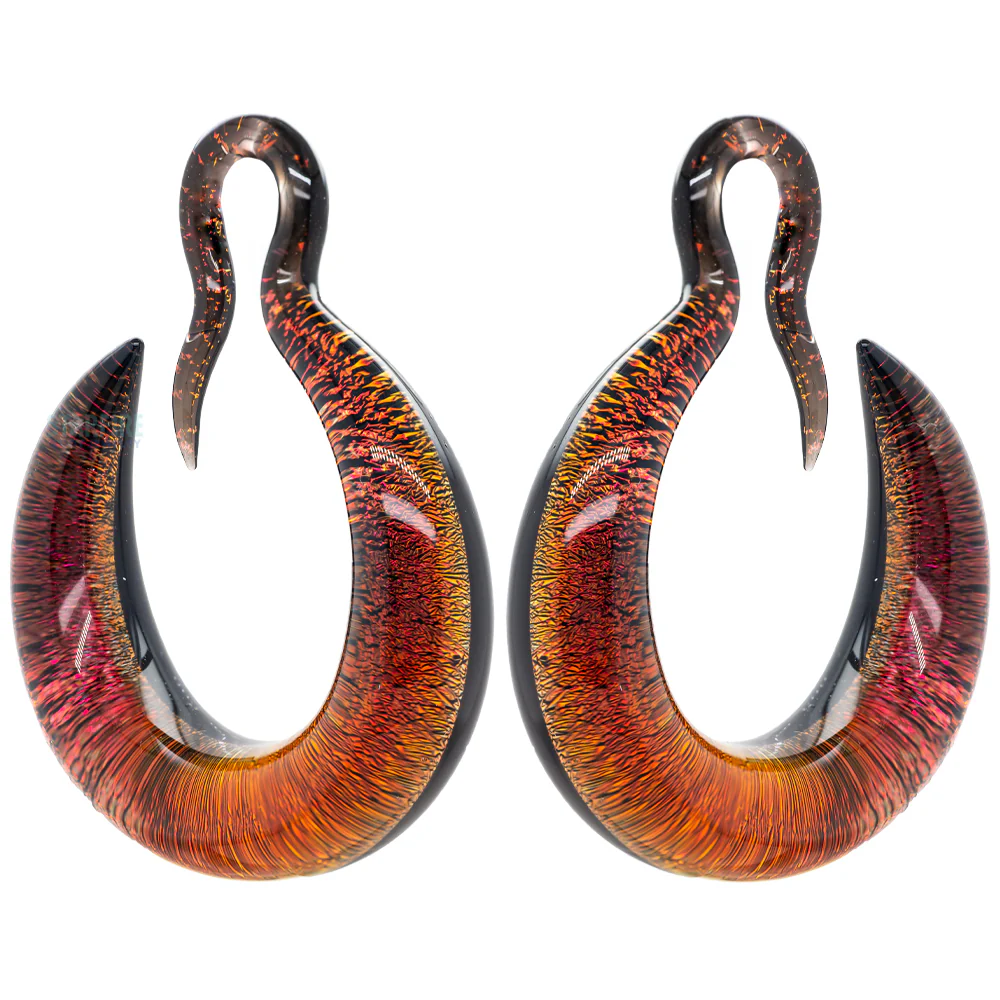 Crescent Dichroic Glass Hoop Weights - Image 23