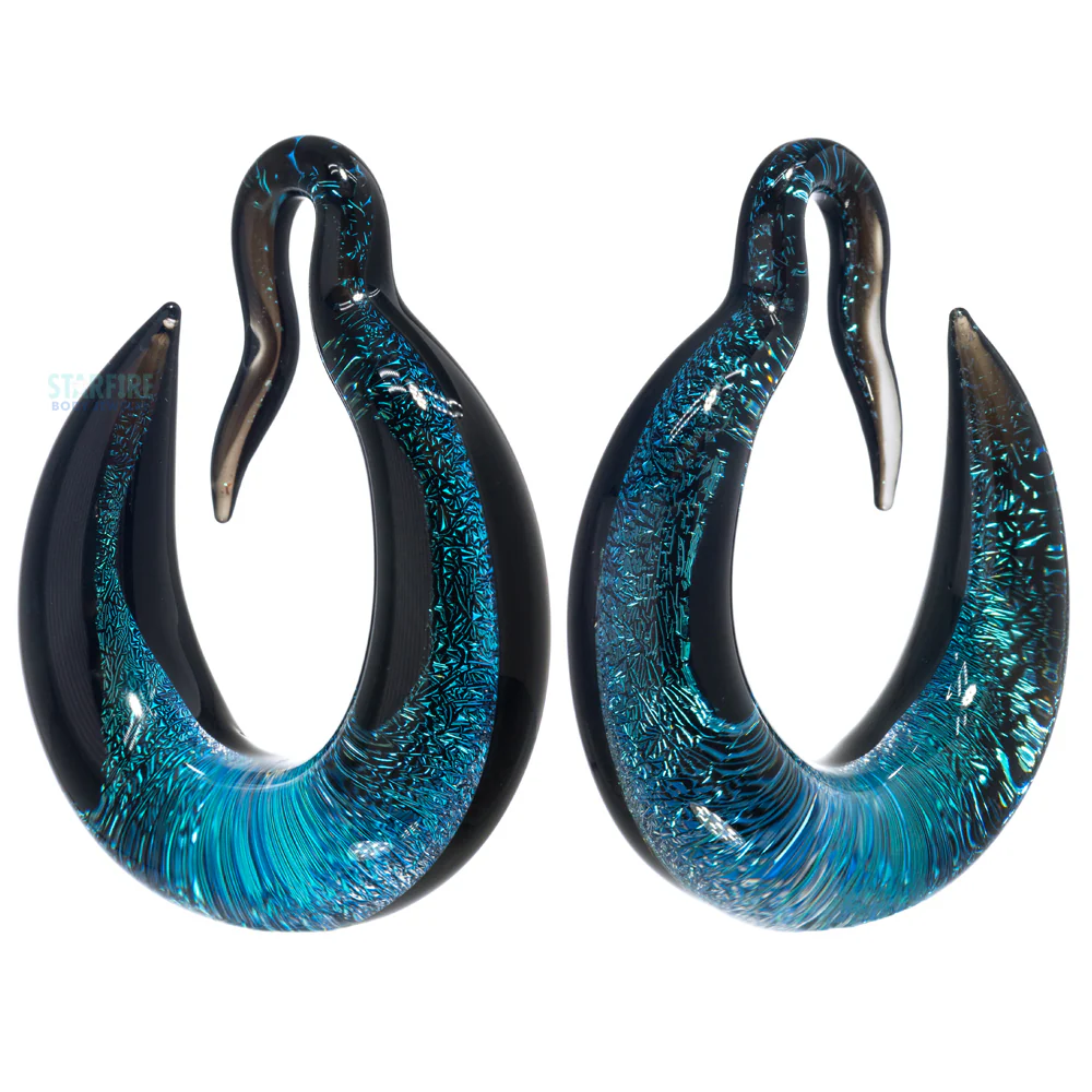 Crescent Dichroic Glass Hoop Weights - Image 7