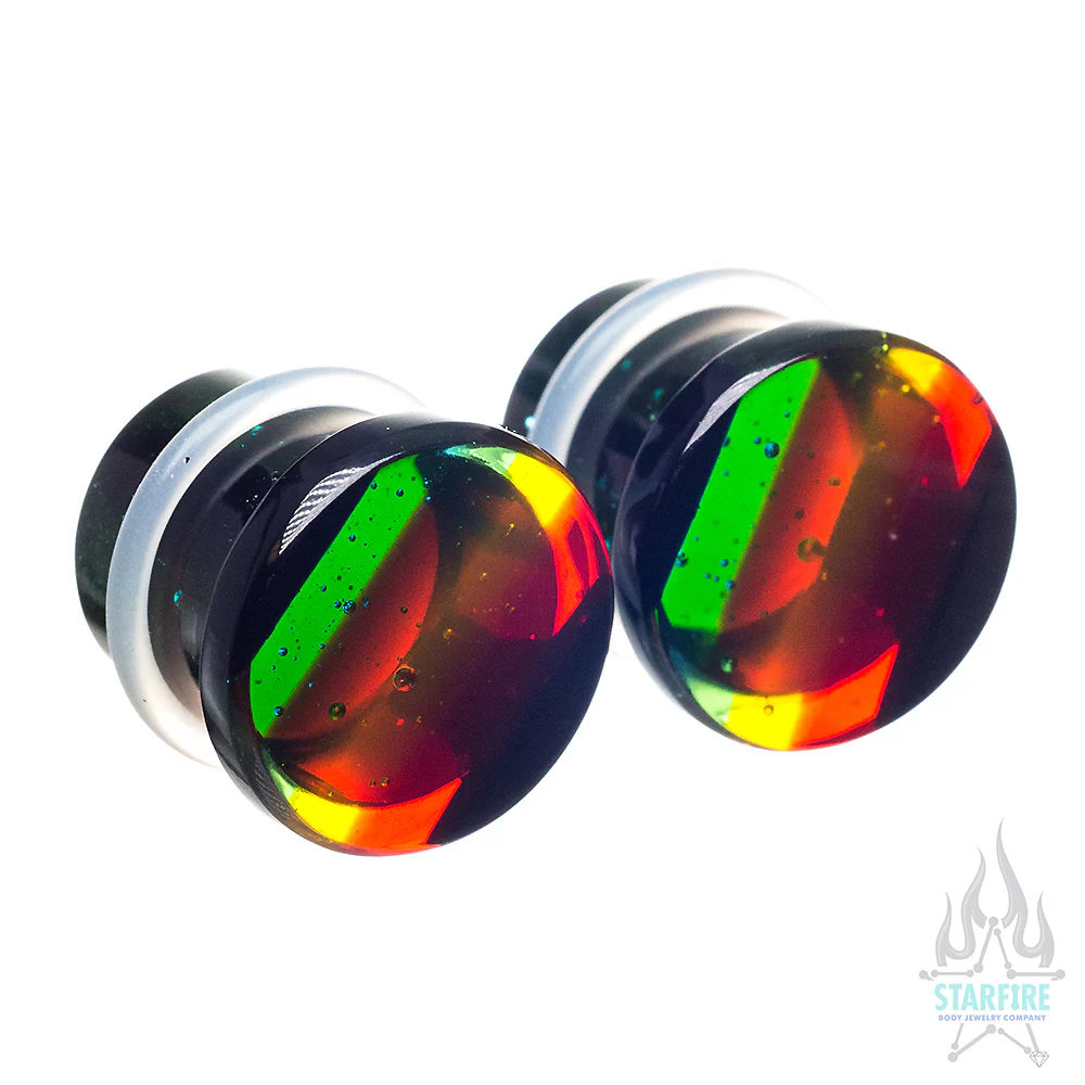 Glass Linear Plugs - Rainbow - Image 2