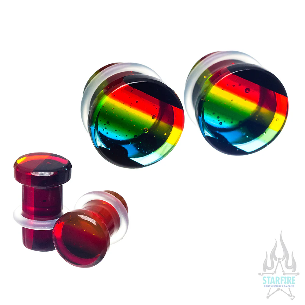 Glass Linear Plugs - Rainbow - Image 3