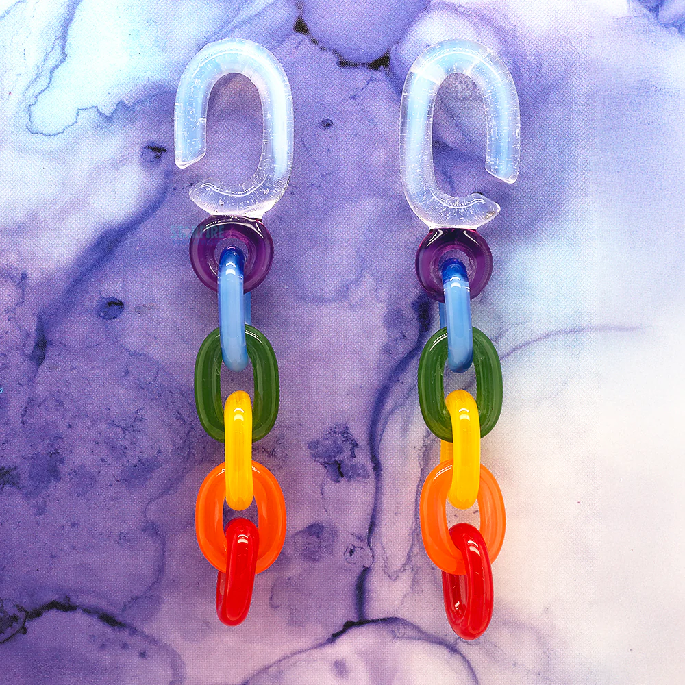 Glass Chain Weights - Opalite & Rainbow - Image 2