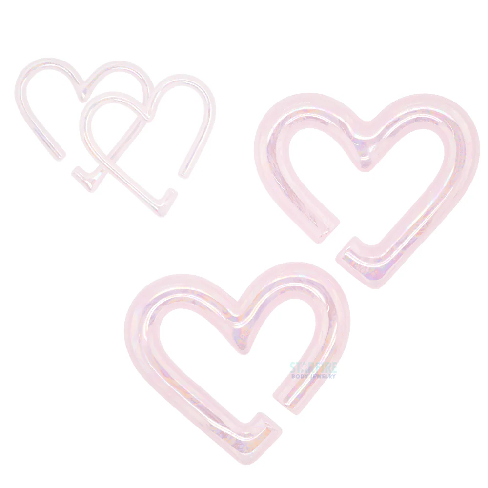 Glass Hearts - Oil Slick Rose Quartz