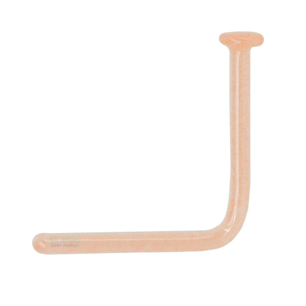 Glass Nostril Retainer - Peach - Image 3