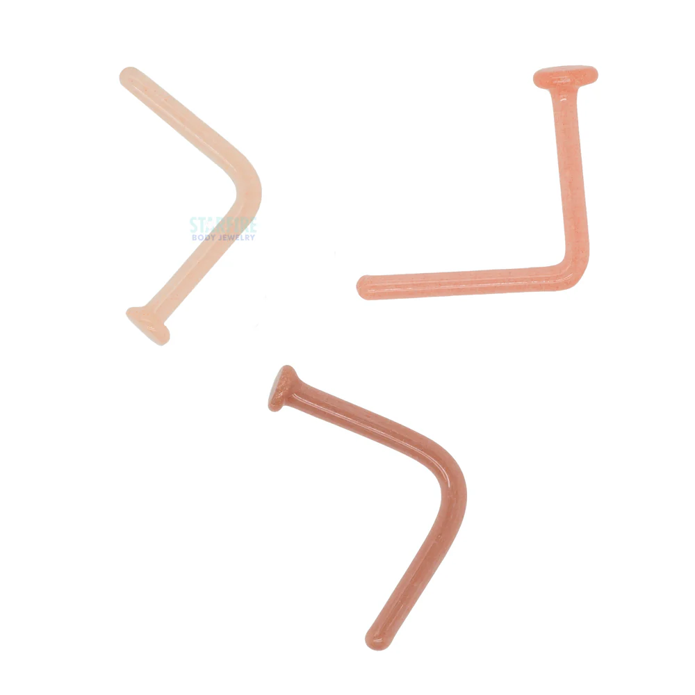 Glass Nostril Retainer - Toffee - Image 2