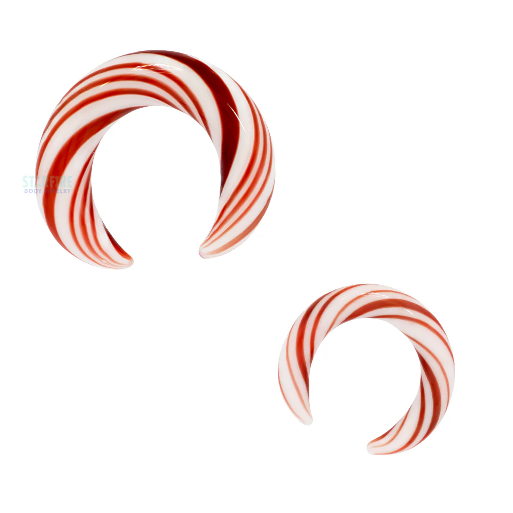 Glass Septum Pincher - Candy Cane