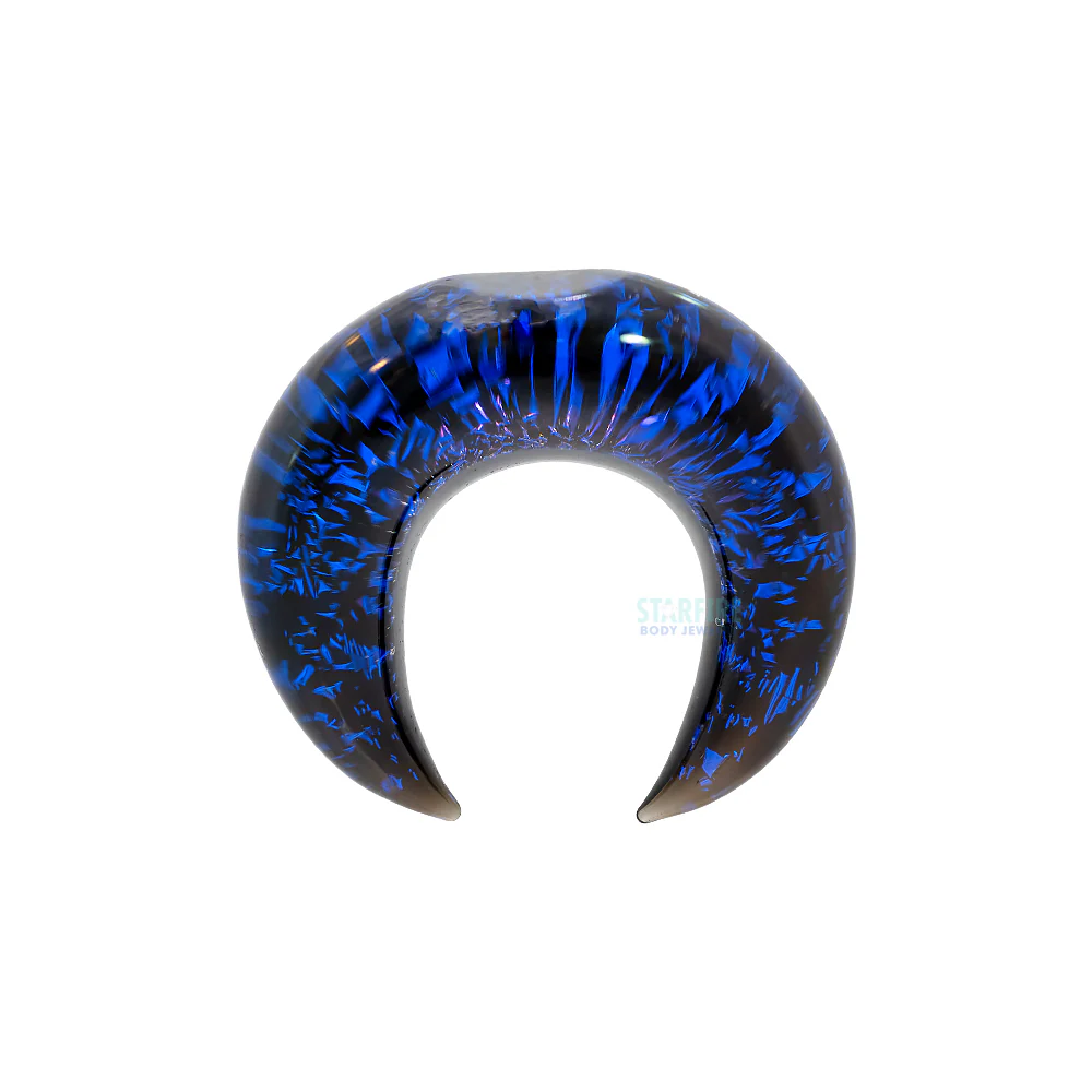Dichroic Glass Septum Pincher - Blue Purple