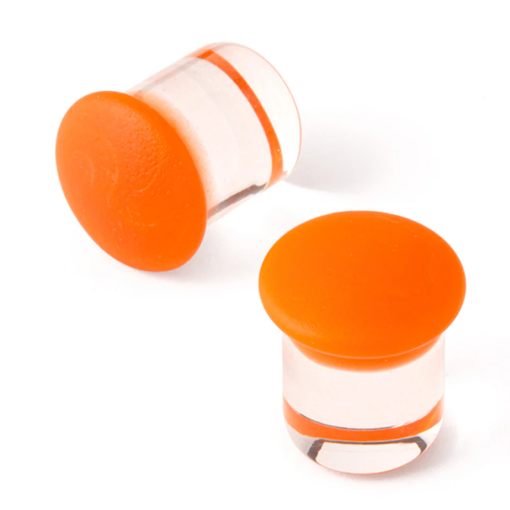 Glass Color Front Plugs - Matte Orange