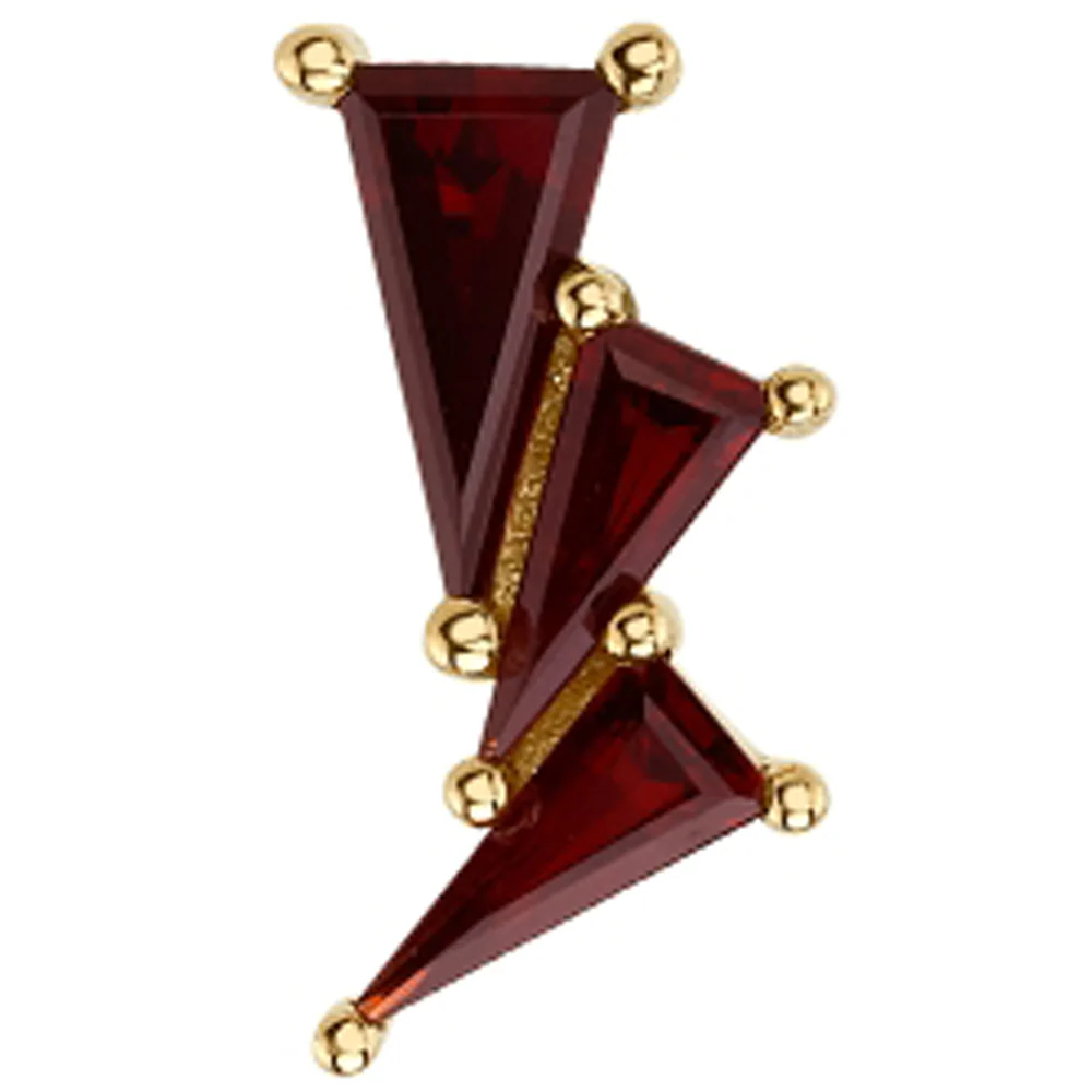 "Griffin" Threaded End in Gold with Garnets - Image 2