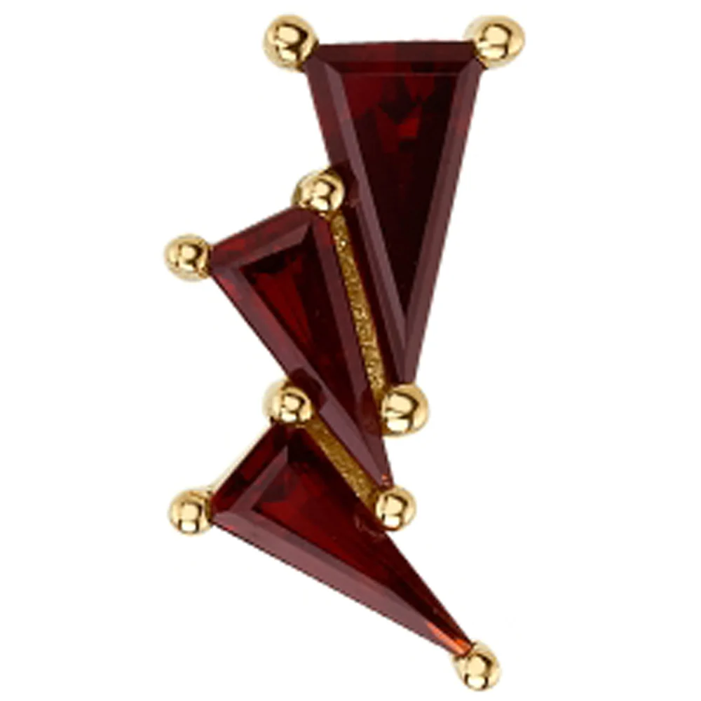 "Griffin" Threaded End in Gold with Garnets - Image 3