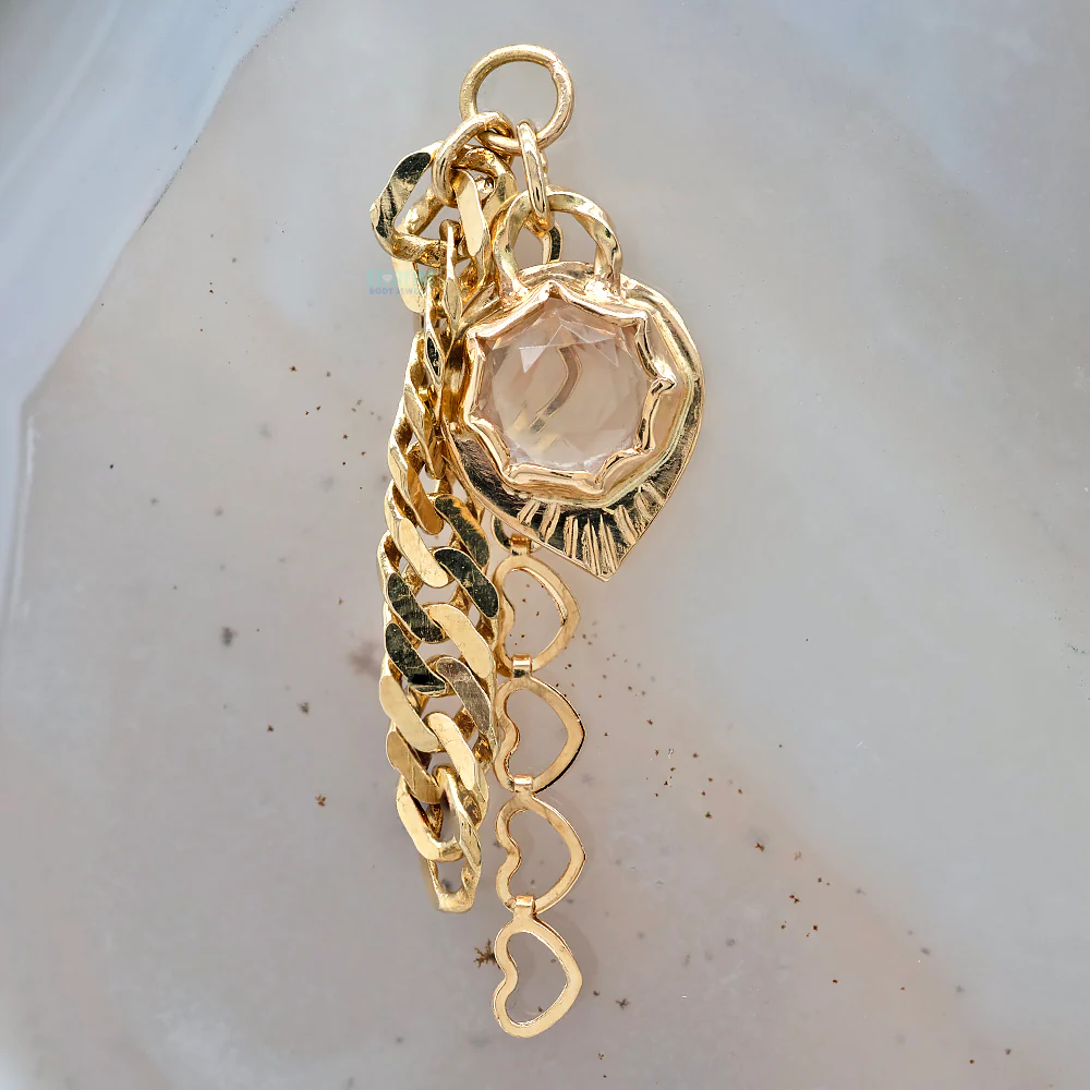 "Ain't No Sunshine" Chain Charm in Gold with Oregon Sunstone - Image 2