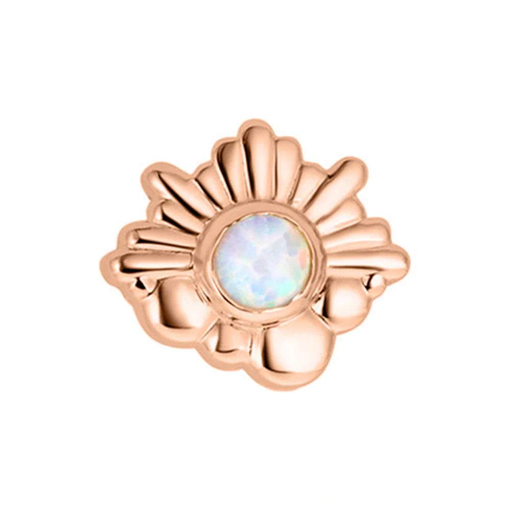 "Hemera" with Opal Threaded End in Rose Gold - Image 3