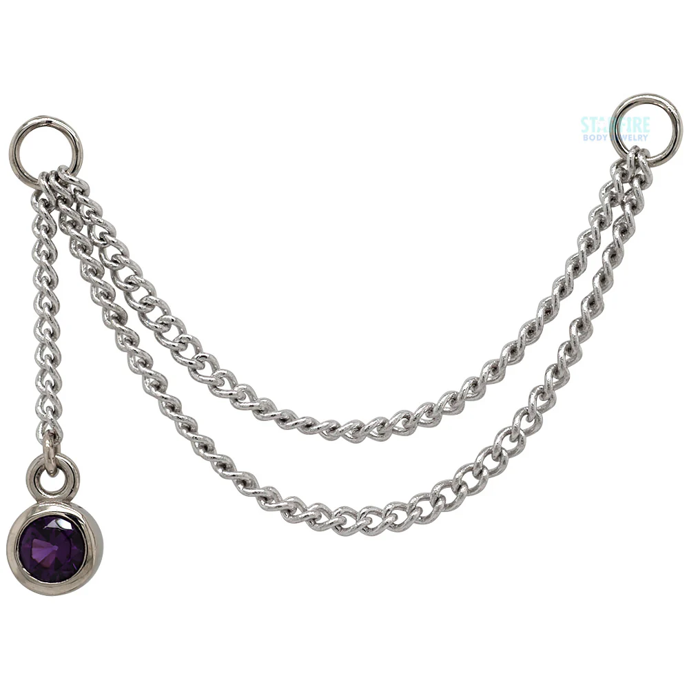 "Cambio" Chain Attachment in Gold with Gemstones - Image 2