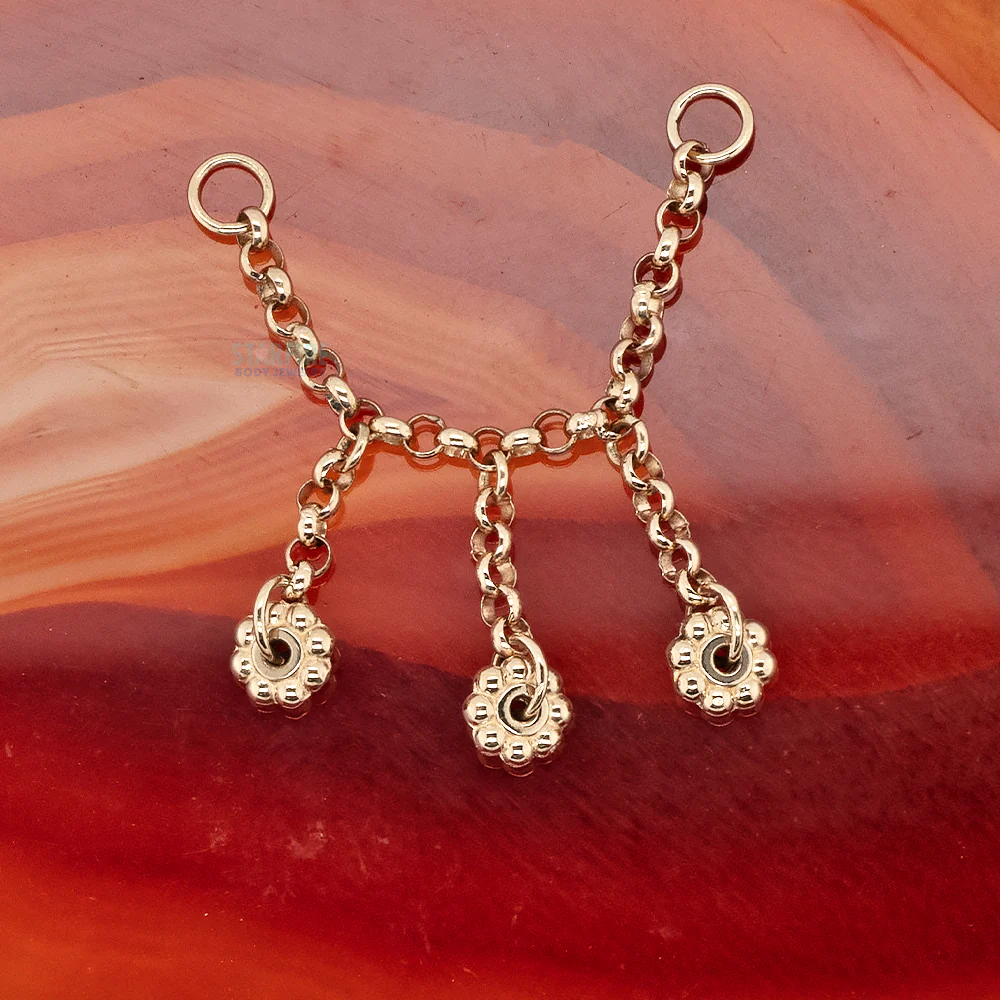"Flower Child" Chain Attachment in Gold - Image 2