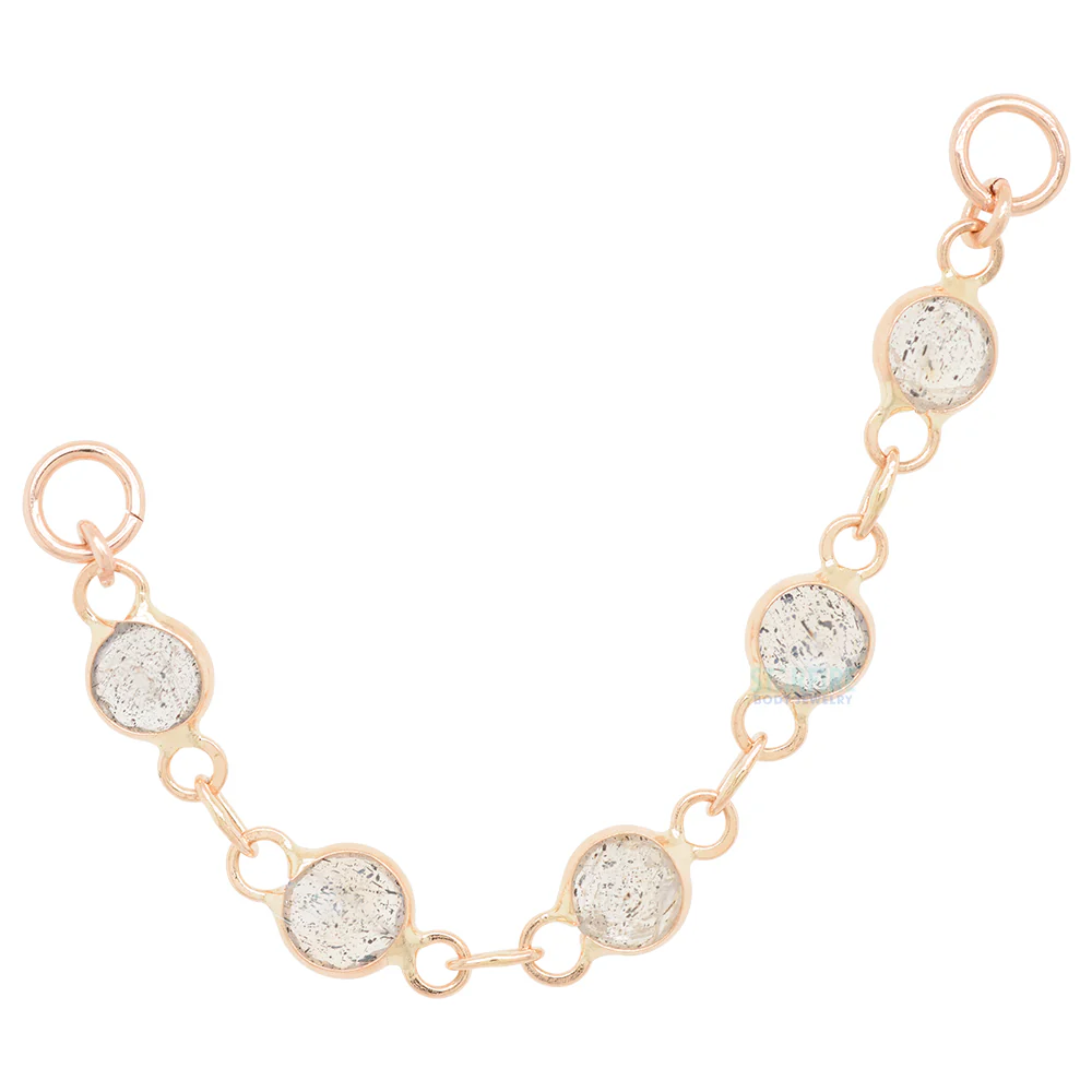 "Labradorite Love" Chain Attachment in Gold with Labradorite - Image 3