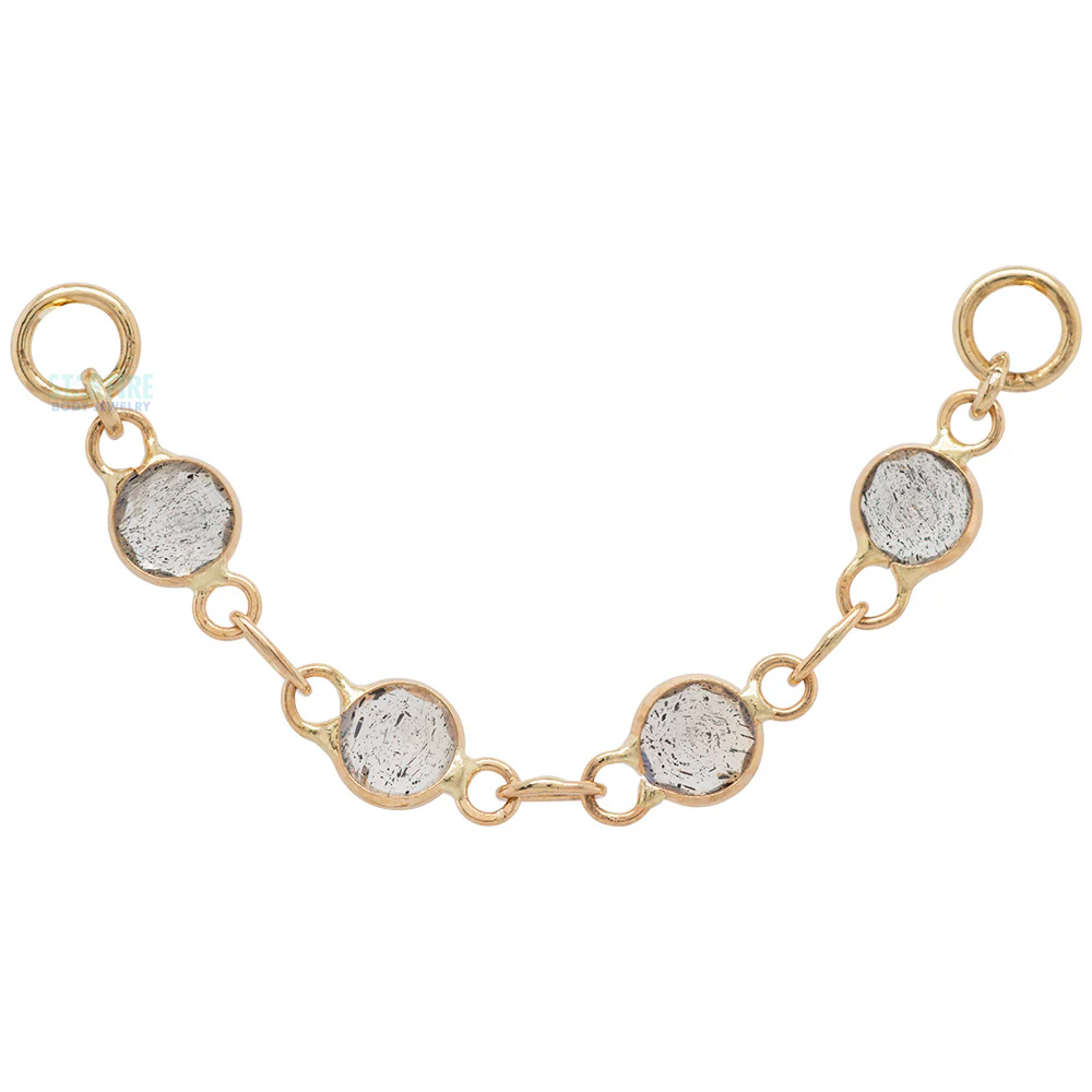 "Labradorite Love" Chain Attachment in Gold with Labradorite - Image 4
