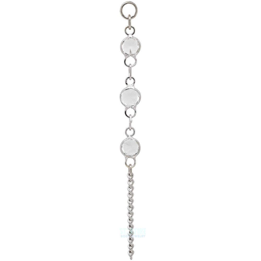 "Over the Topaz" Chain Charm in Gold with White Topaz - Image 3