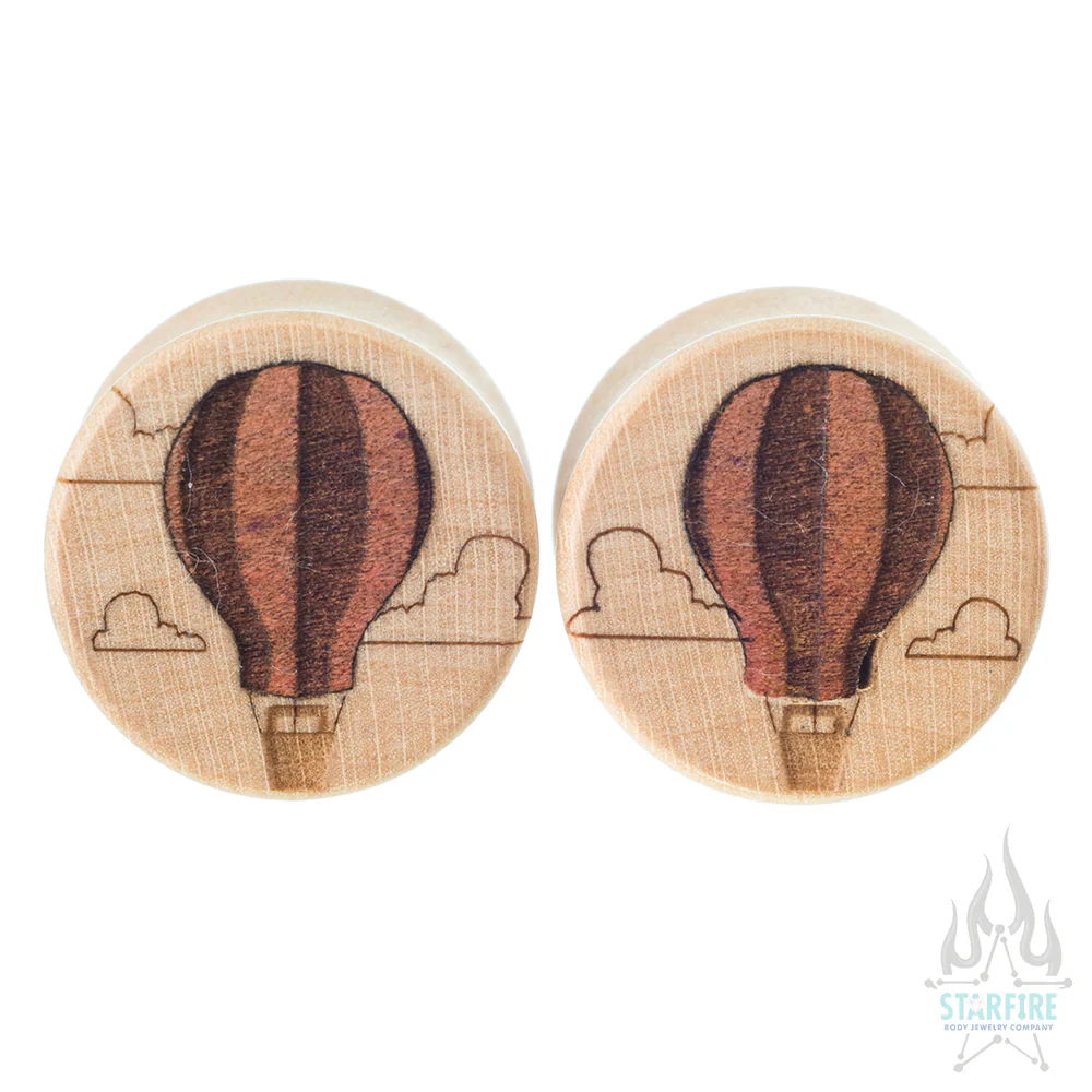 Hot Air Balloon Wood Inlay Plugs - Image 2