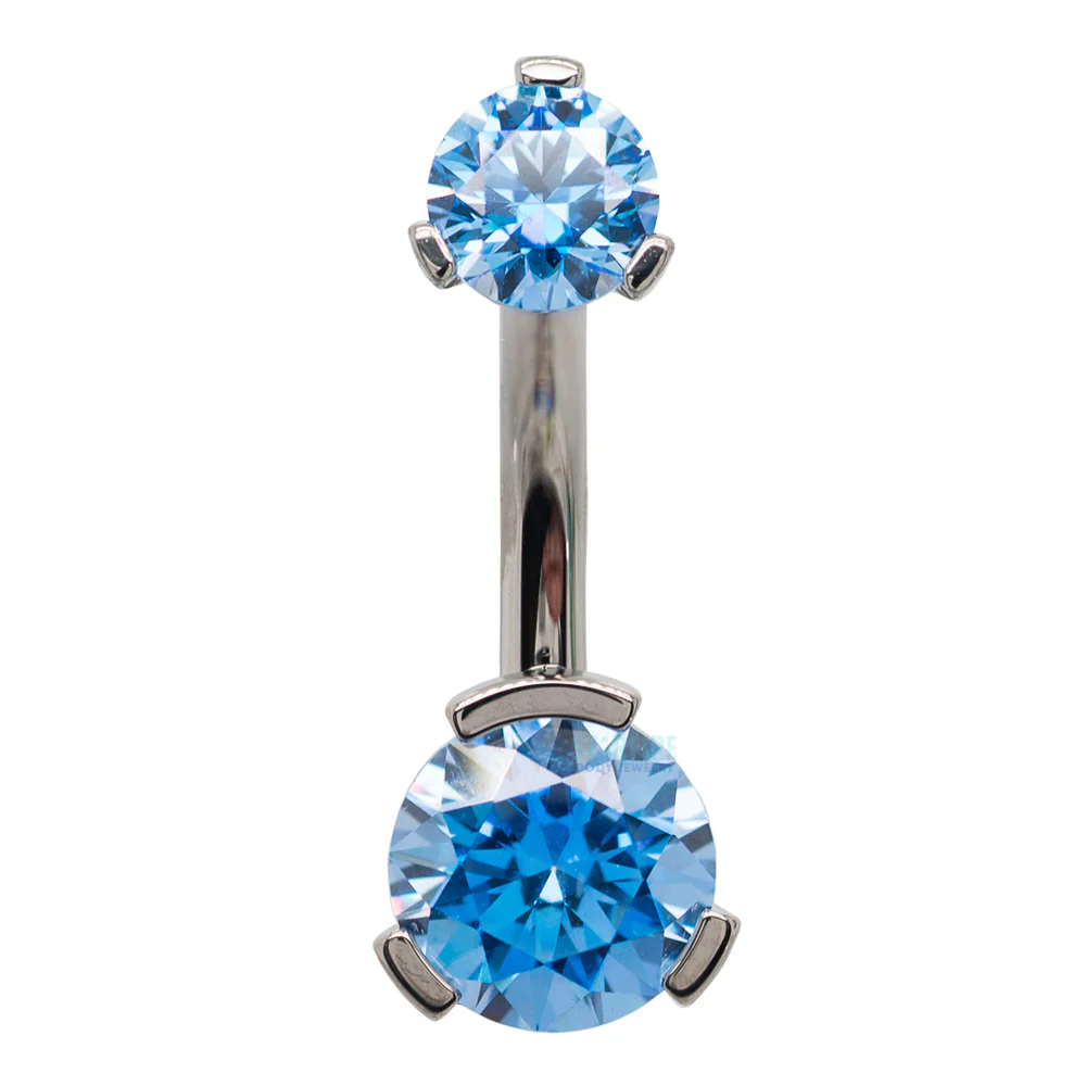 3 Prong-Set Faceted Gem Navel Curve - Image 24
