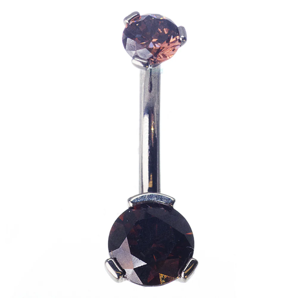 3 Prong-Set Faceted Gem Navel Curve - Image 28