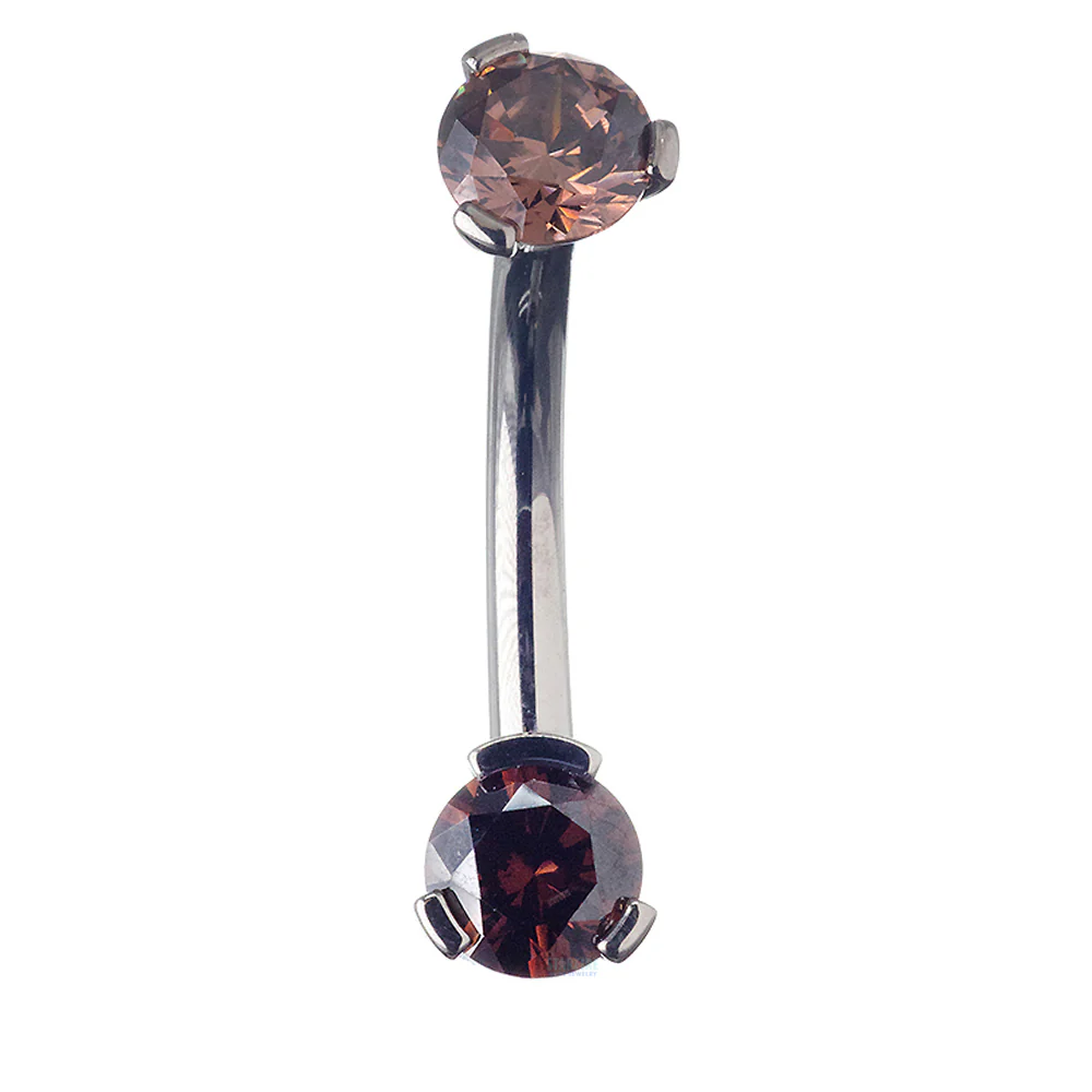3 Prong-Set Faceted Gem Navel Curve - Image 29