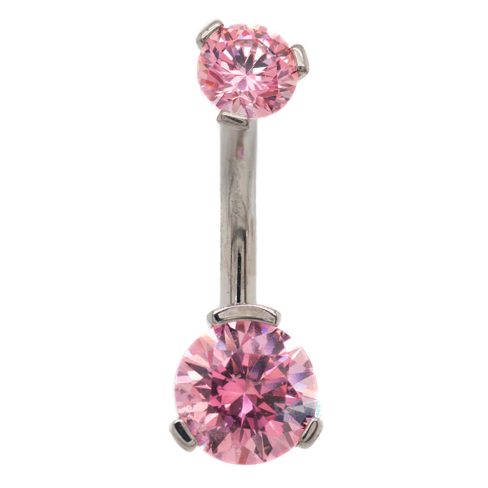 3 Prong-Set Faceted Gem Navel Curve - Image 30