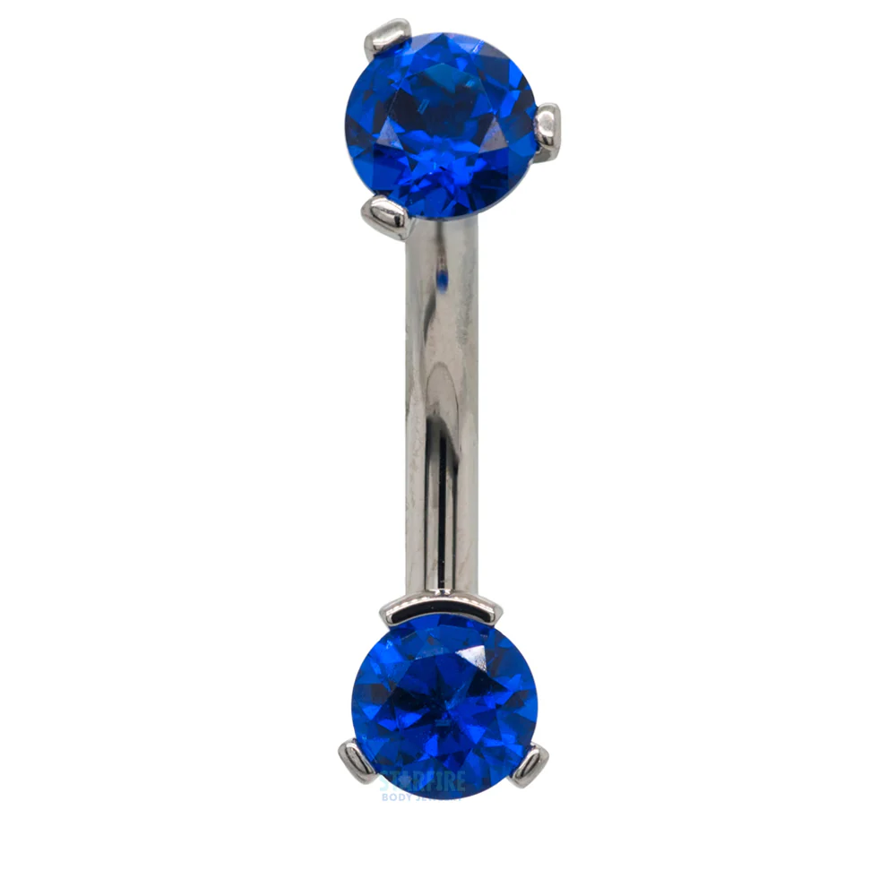 3 Prong-Set Faceted Gem Navel Curve - Image 39