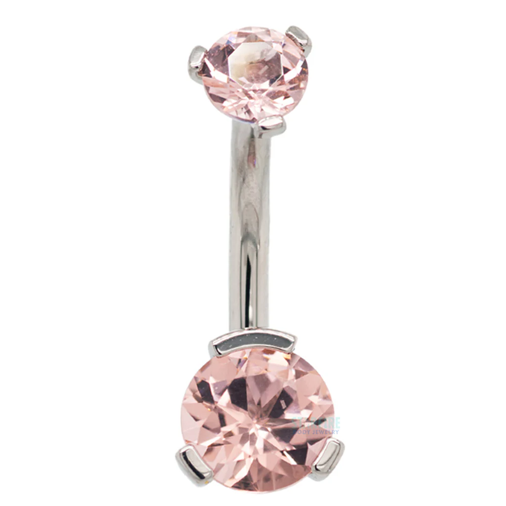 3 Prong-Set Faceted Gem Navel Curve - Image 46