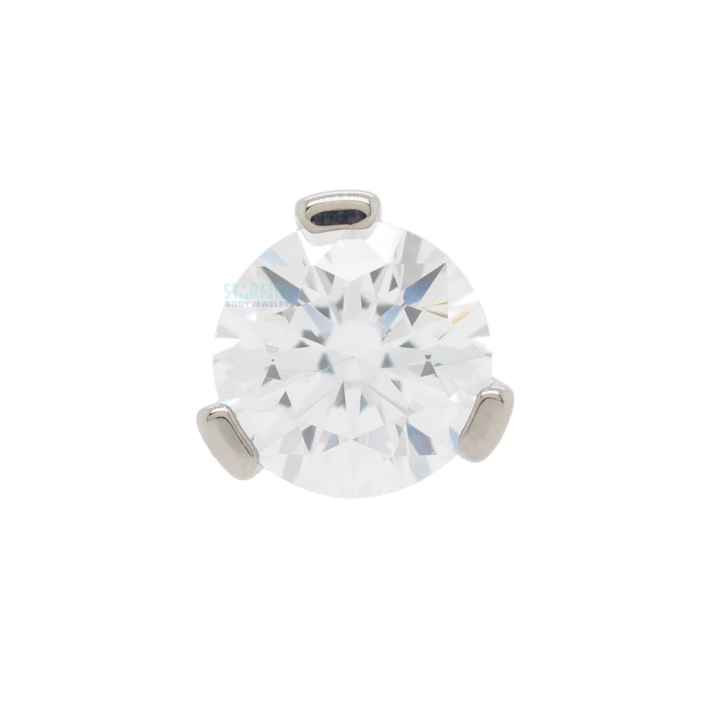 3 Prong-Set Threaded End with Faceted Gem - Image 3