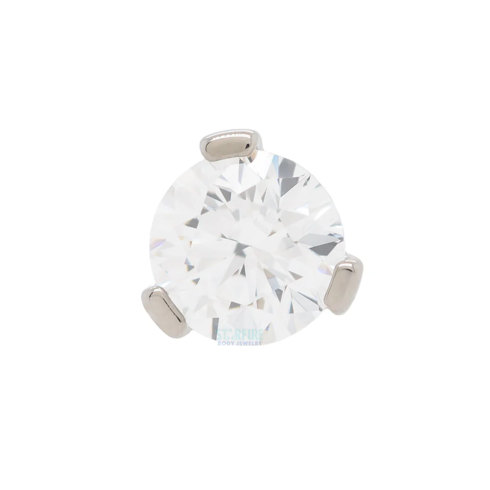 3 Prong-Set Threaded End with Faceted Gem - Image 4