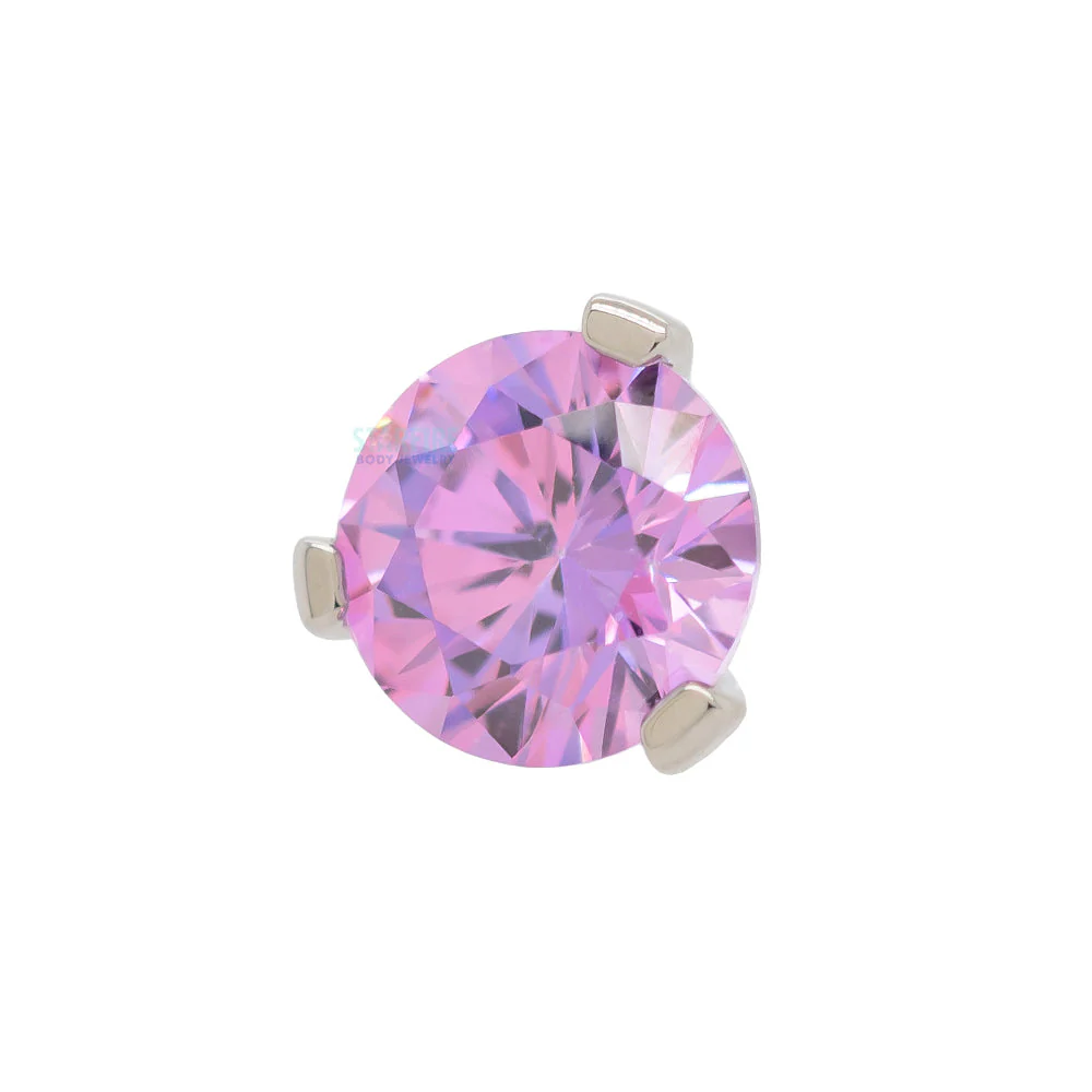 3 Prong-Set Threaded End with Faceted Gem - Image 5