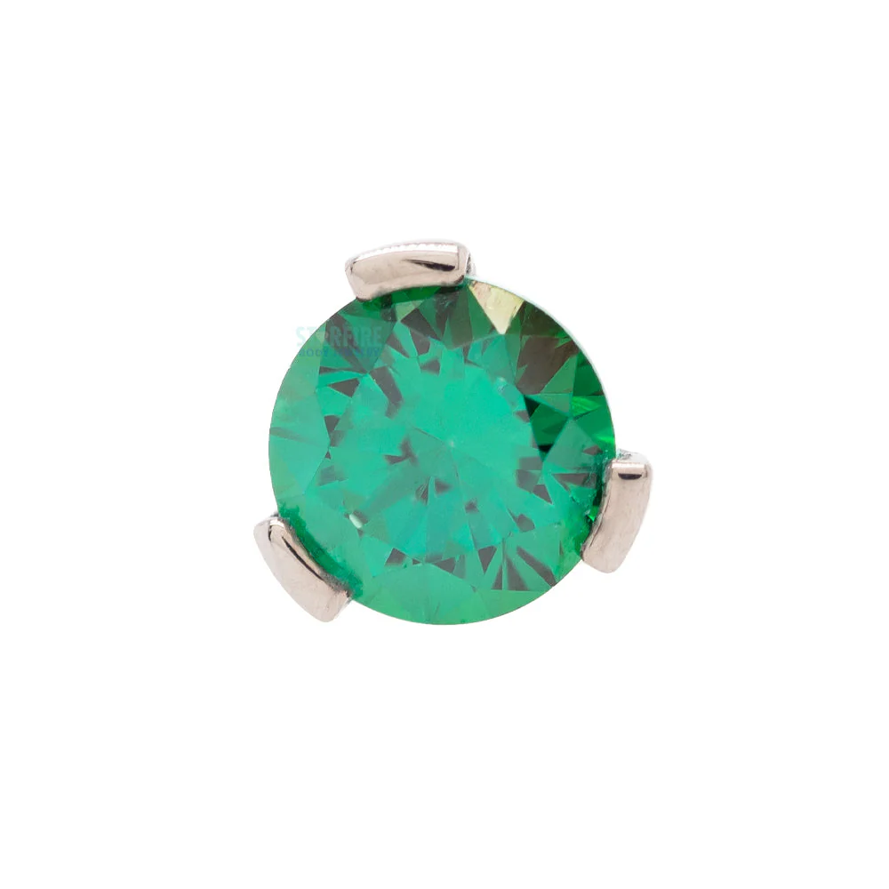 3 Prong-Set Threaded End with Faceted Gem - Image 6