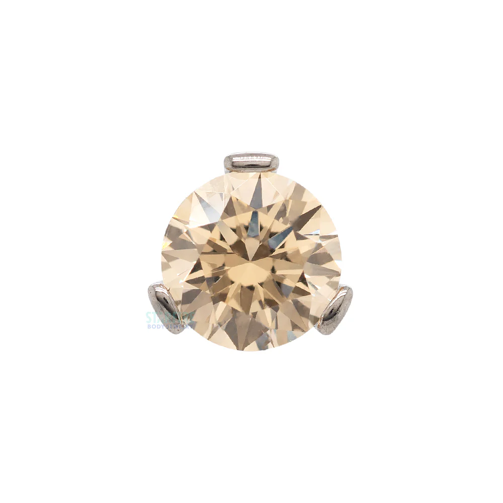 3 Prong-Set Threaded End with Faceted Gem - Image 7