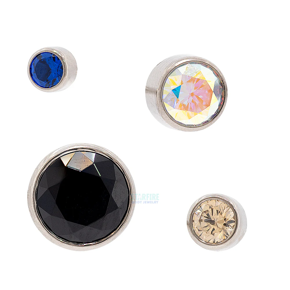Bezel-Set Faceted Gem Threaded End
