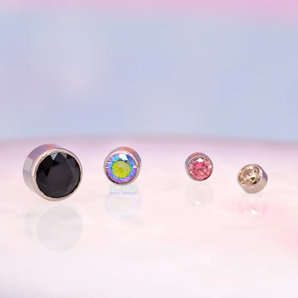 Bezel-Set Faceted Gem Threaded End - Image 2
