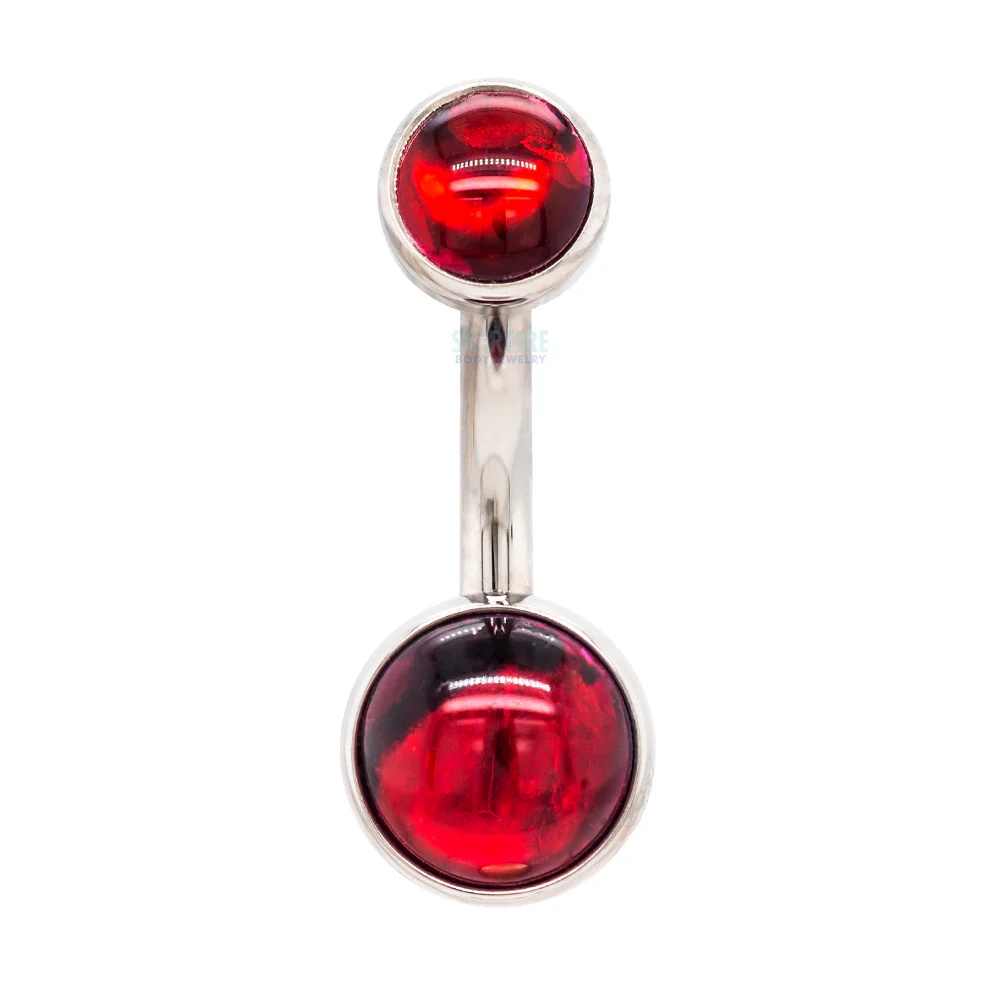 Bezel-set Natural Stone Cabochon Navel Curve - Image 13