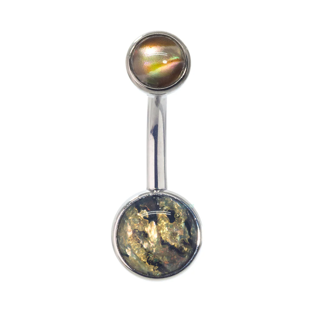 Bezel-set Natural Stone Cabochon Navel Curve - Image 15