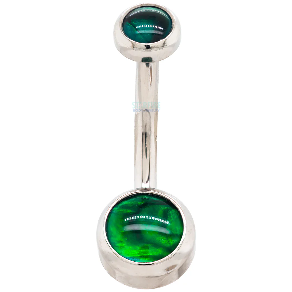 Bezel-set Natural Stone Cabochon Navel Curve - Image 18