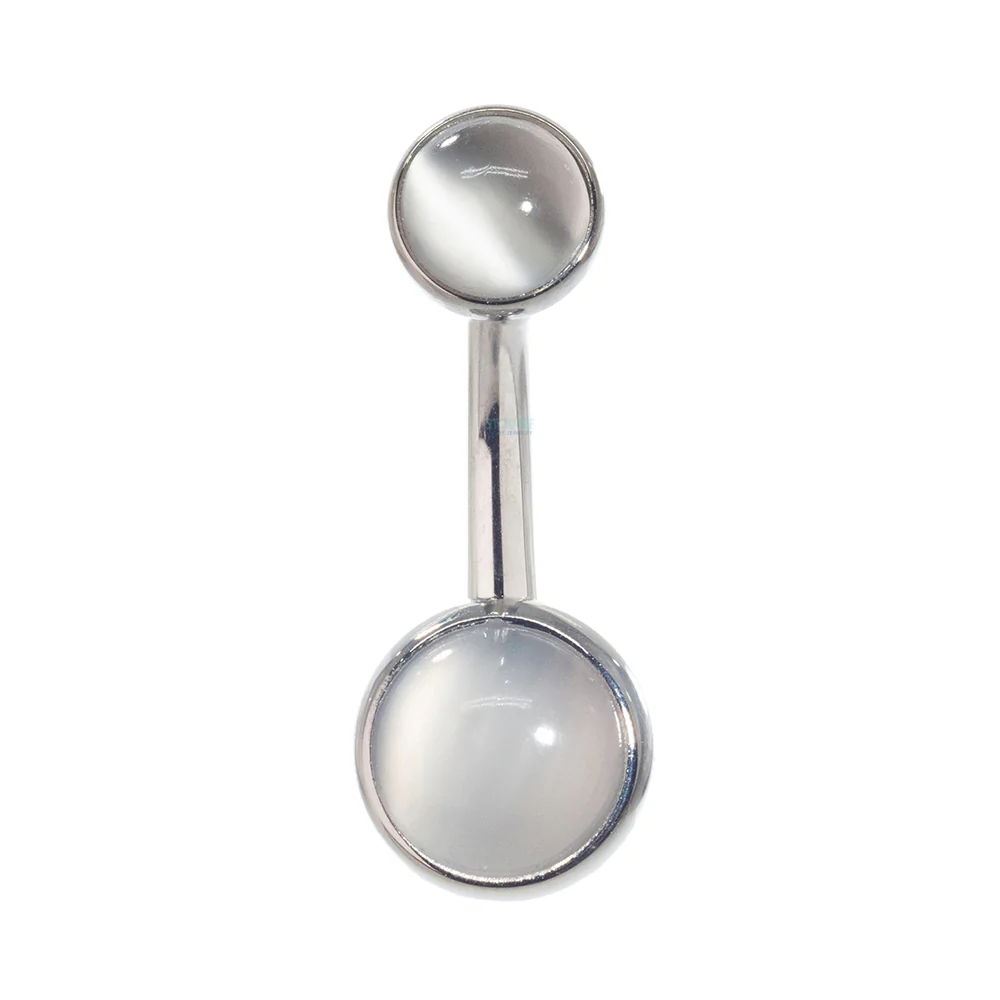 Bezel-set Natural Stone Cabochon Navel Curve - Image 3