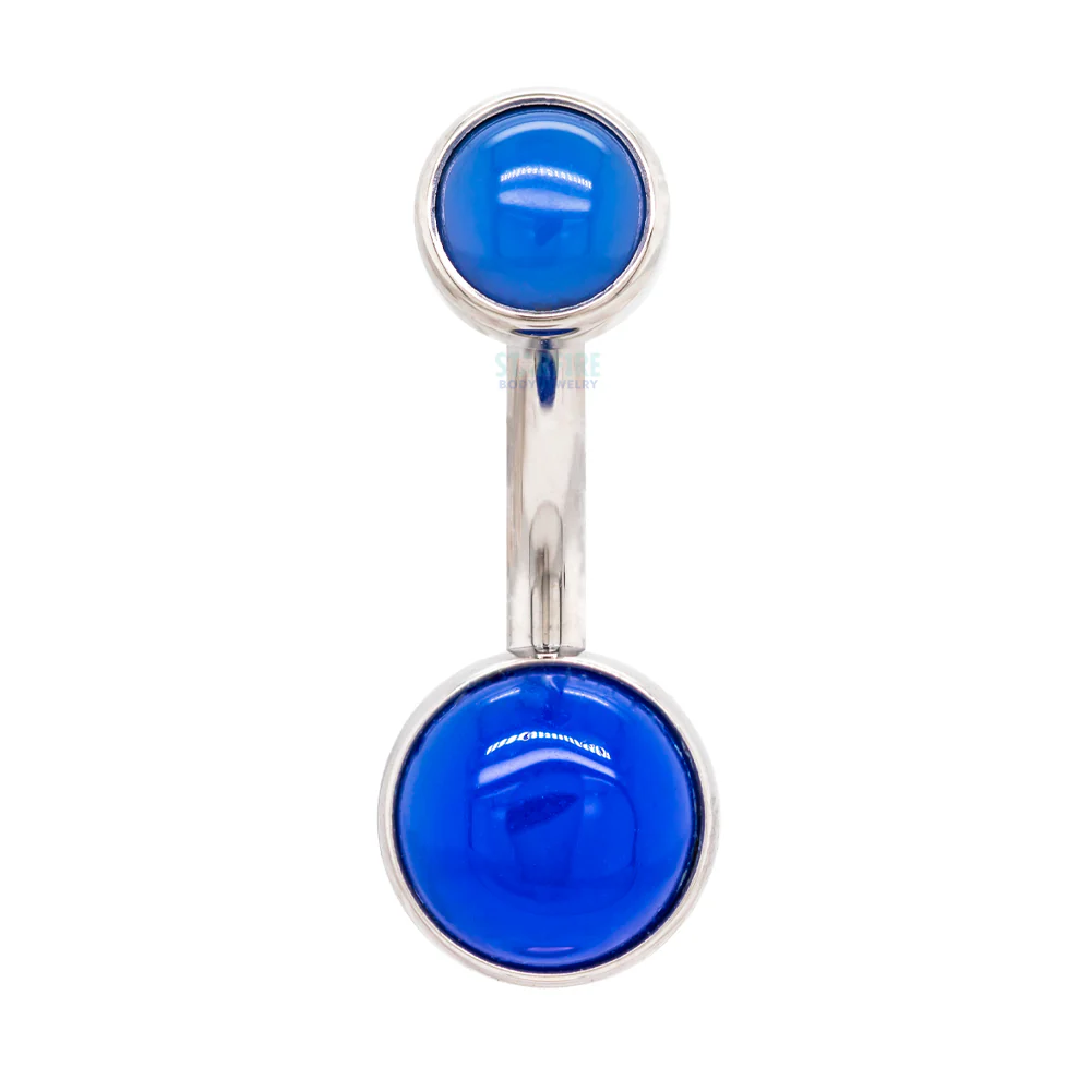 Bezel-set Natural Stone Cabochon Navel Curve - Image 4
