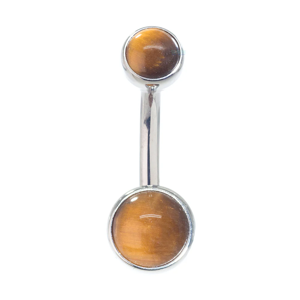 Bezel-set Natural Stone Cabochon Navel Curve - Image 5