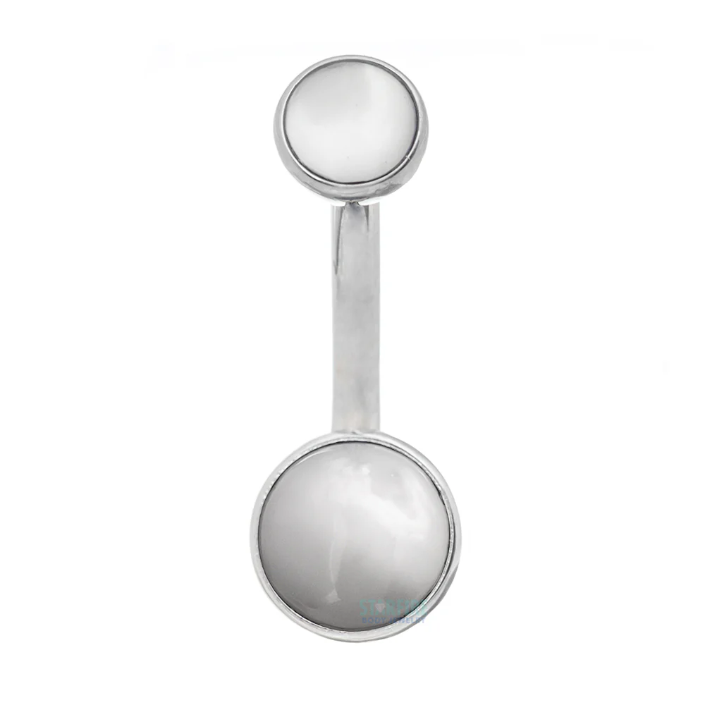 Bezel-set Natural Stone Cabochon Navel Curve - Image 6