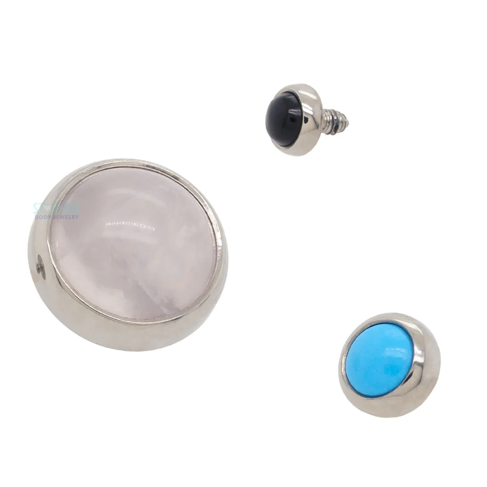 Bezel-Set Natural Stone Threaded End