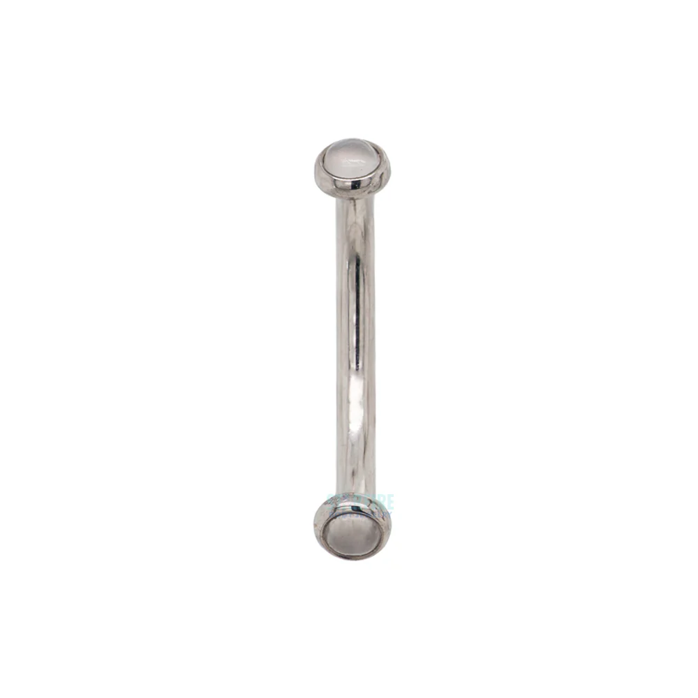 Natural Stone Cabochons in Bezel Curved Barbell - Image 2