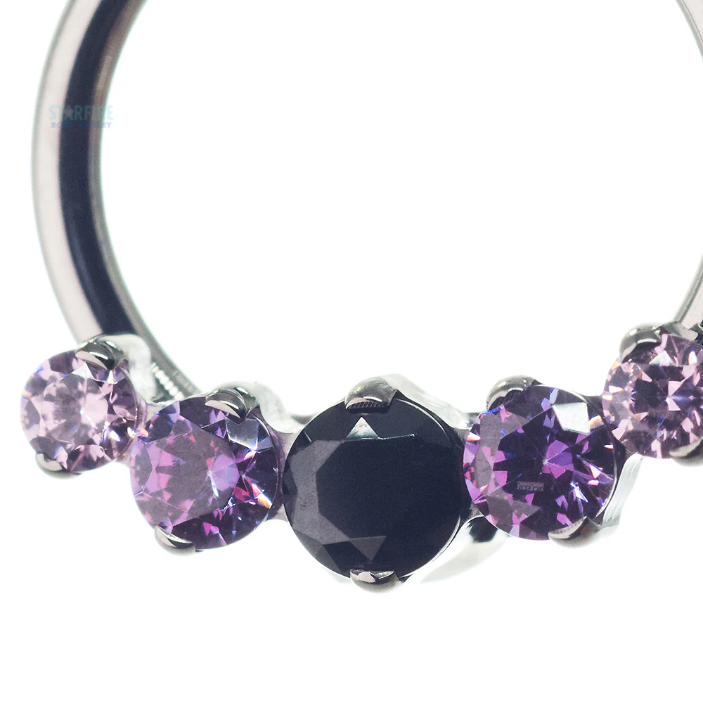 "Prium" Faceted Gem Cluster Captive Bead Ring (CBR) - custom color combos - Image 4