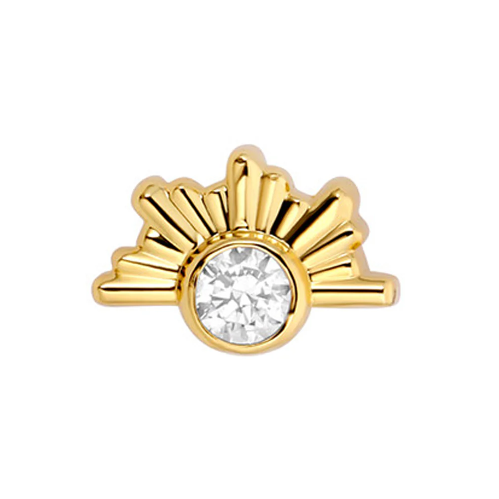 "Eos" with Faceted Gem Threaded End in Yellow Gold - Image 3