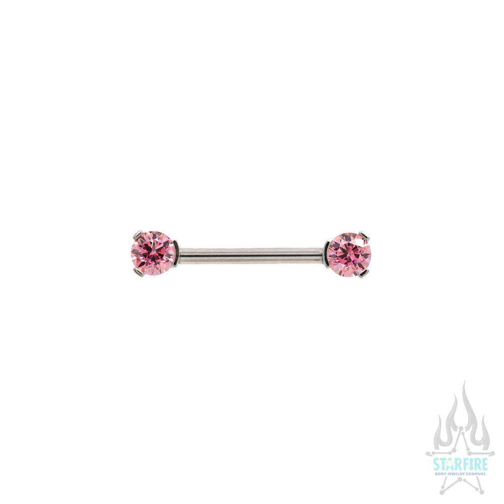 Faceted Gem Forward Facing Nipple Barbell in 3-Prong's - single - Image 15