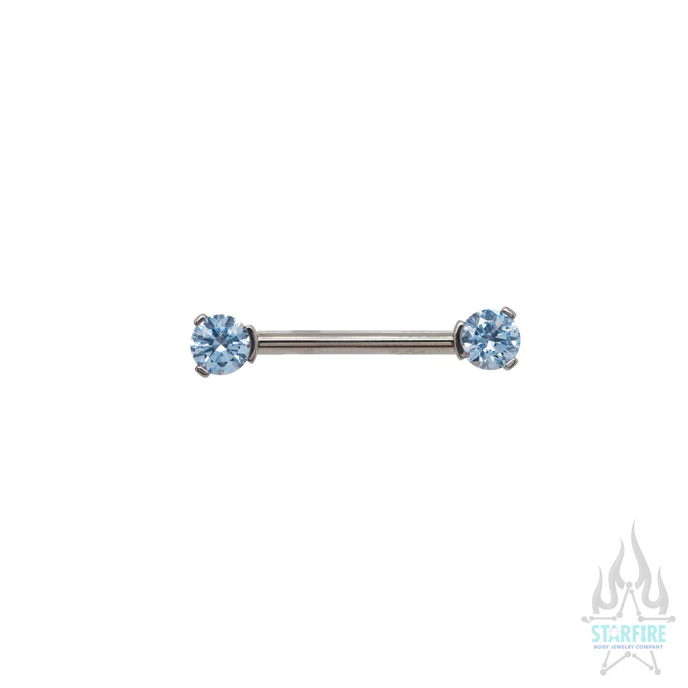 Faceted Gem Forward Facing Nipple Barbell in 3-Prong's - single - Image 16