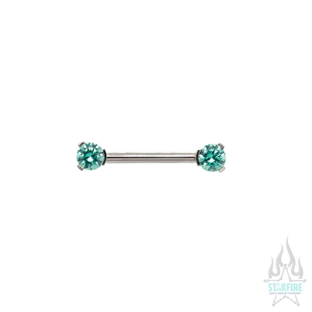 Faceted Gem Forward Facing Nipple Barbell in 3-Prong's - single - Image 17