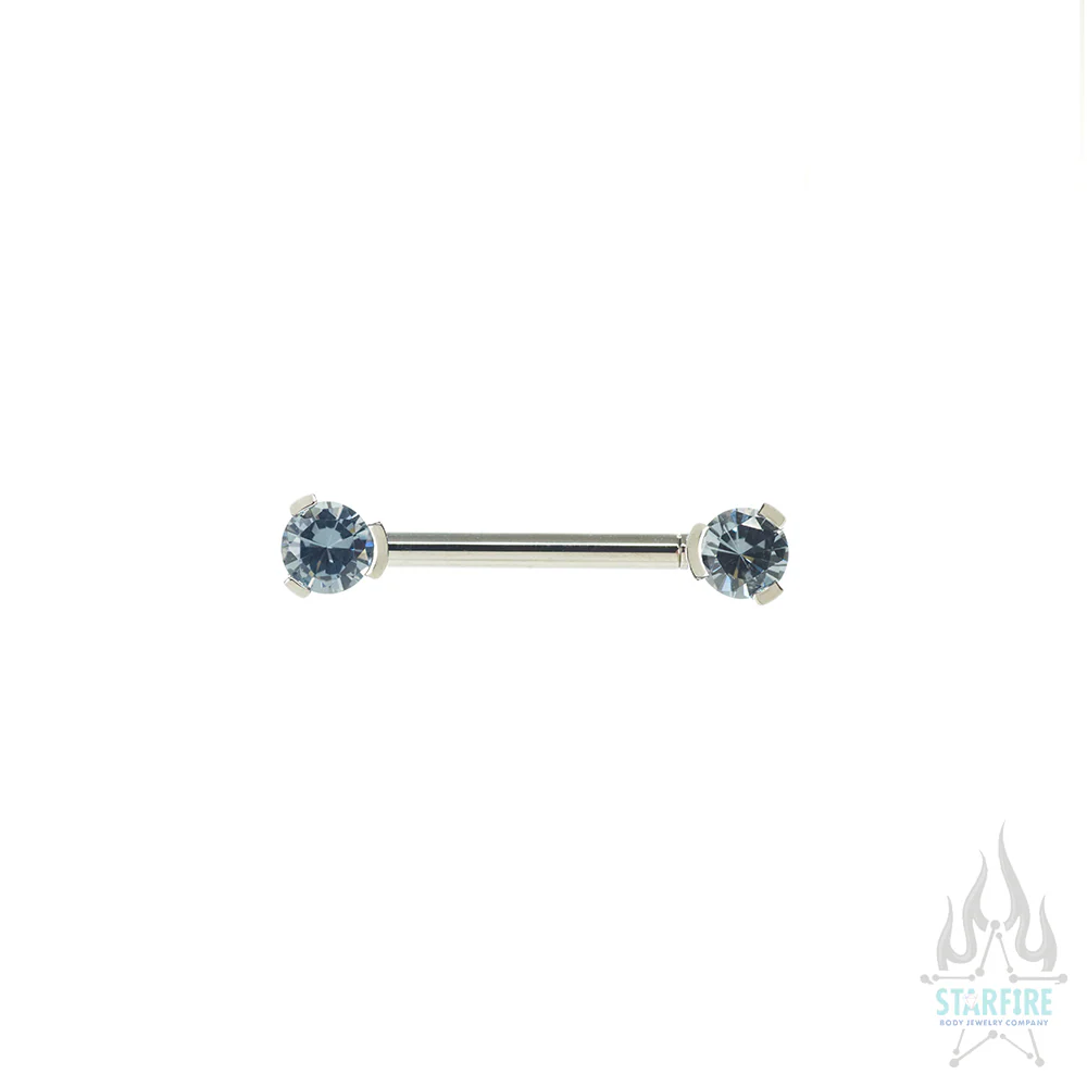 Faceted Gem Forward Facing Nipple Barbell in 3-Prong's - single - Image 18