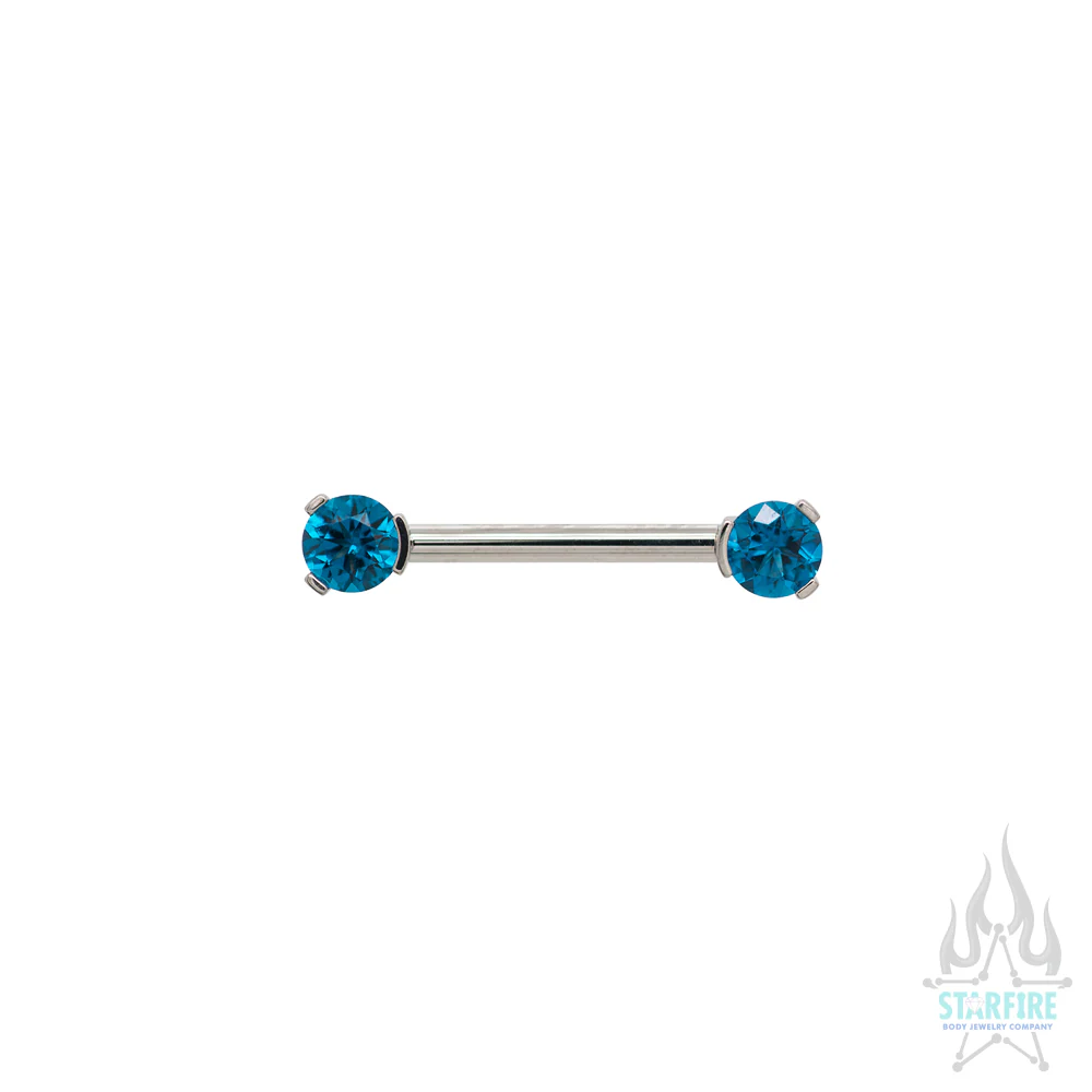 Faceted Gem Forward Facing Nipple Barbell in 3-Prong's - single - Image 22